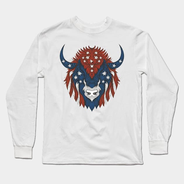 American bison Long Sleeve T-Shirt by Spaceboyishere